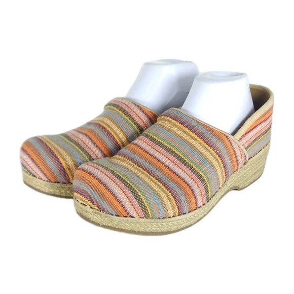 Dansko Women's EU41 US10-10,5 Multicolor Vegan Jute Woven Espadrille Clogs Shoes - Picture 1 of 15